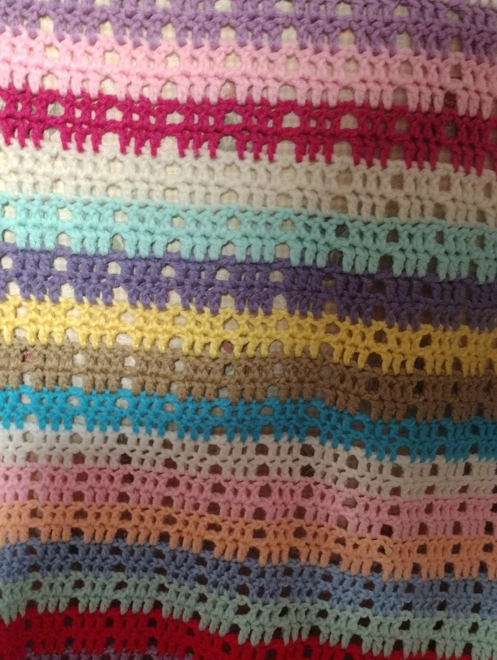 Handcrafted Striped Crochet Lap Afghan